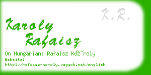 karoly rafaisz business card